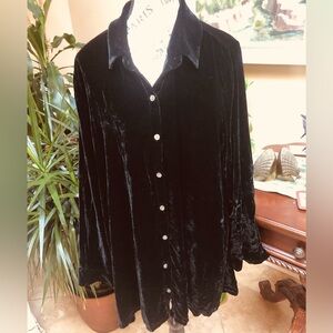 J. Jill black velvet tunic top. Size XL